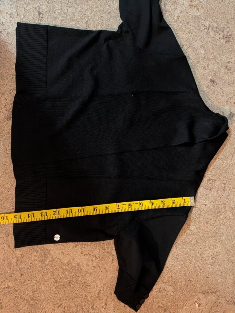 Point Zero Black Cropped Open Front Knit Cardigan Shrug LIke new - Picture 7 of 7